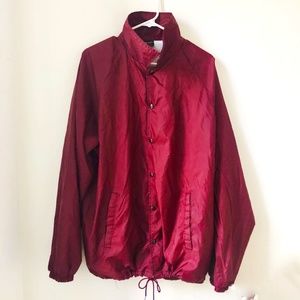 Vintage Athletic Works Made In USA XLT Snap Button Drawstring Windbreaker